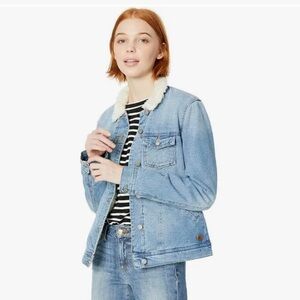 Roxy Denim Jacket with Faux Fur Lining